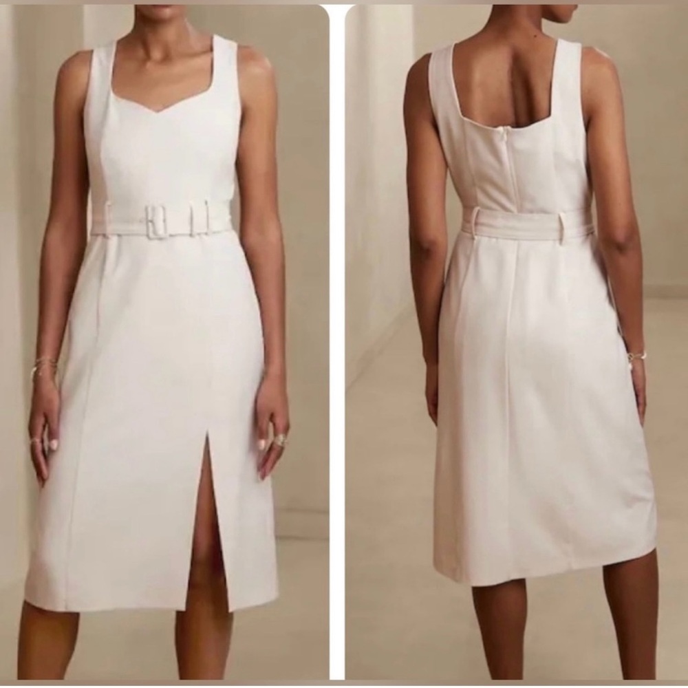 Banana Republic Elegant Cream Sleeveless Dress